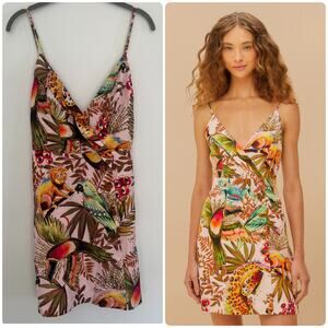 Farm Rio Pink Into The Jungle Lenzing Ecovero Euroflax Mini Dress